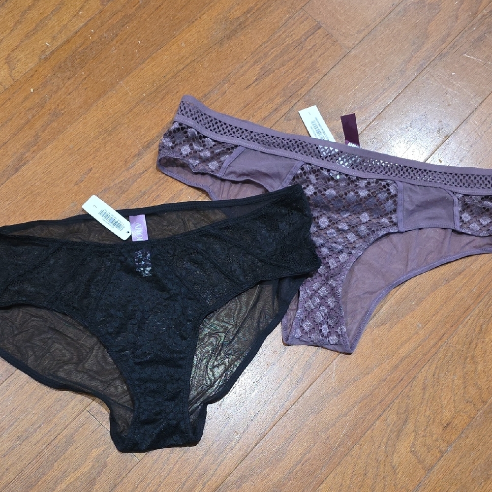 Adore‎ Me Black and Purple Lace Panties
